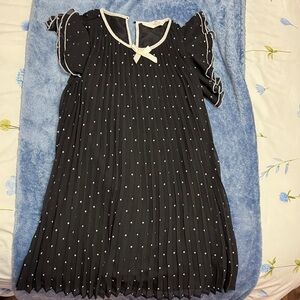 H&M Black Dress with White Polka Dots